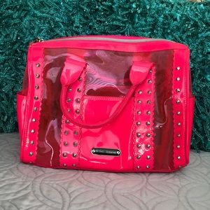Betsey Johnson Neon Pink Retro Studded Handbag